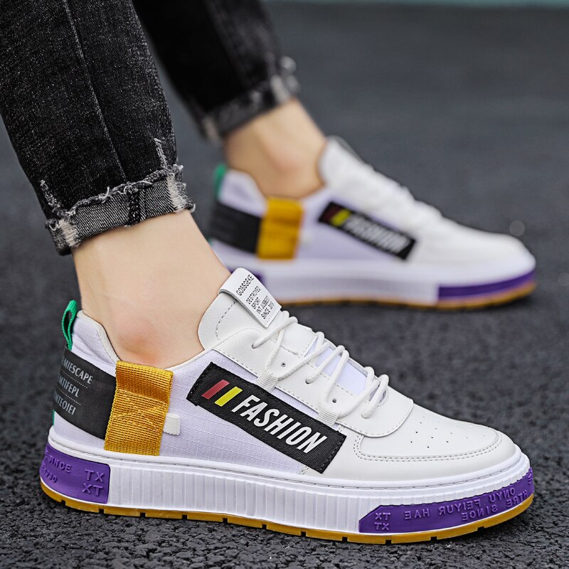 Siergan sommer herresko ungdom sportssko fritidssko lærred sko herre skate sko low cut efterår: Lilla / 8