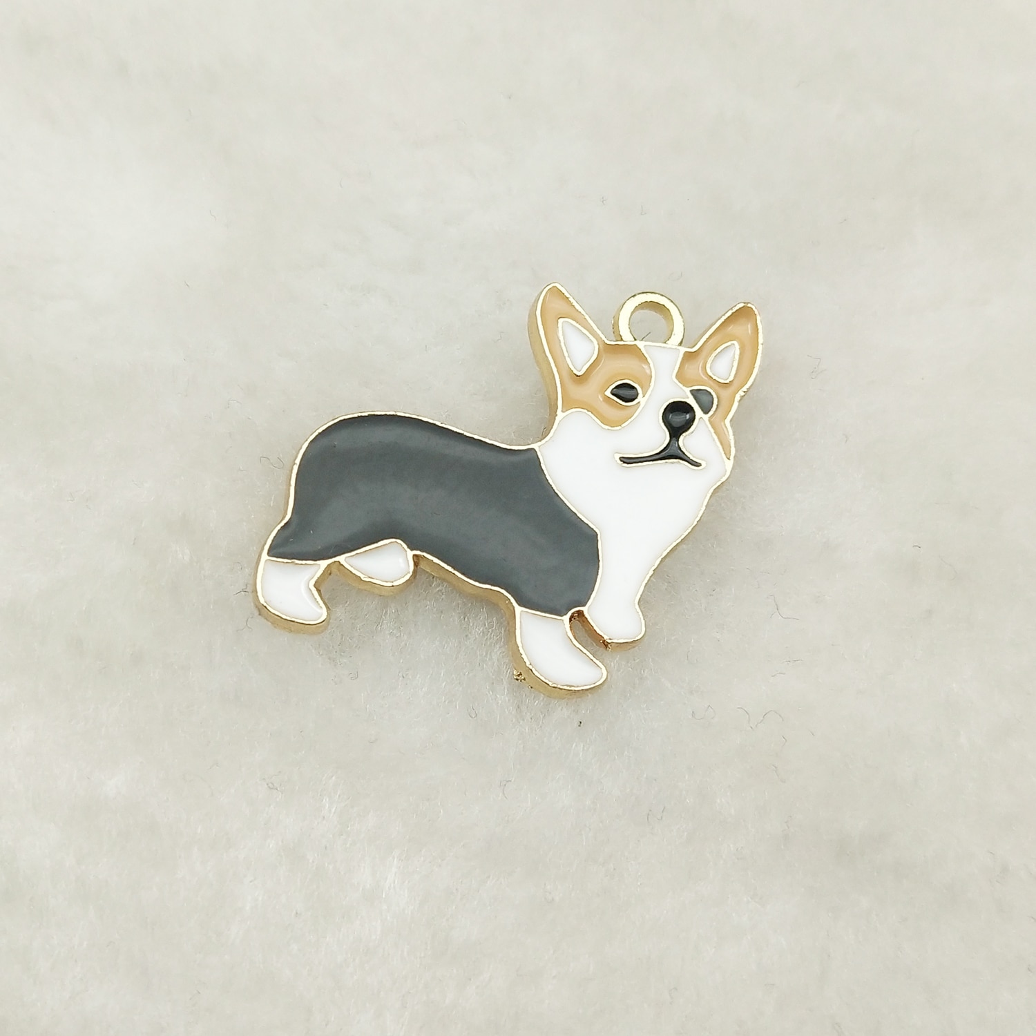 10pcs enamel dog charm corgi jewelry accessories earring pendant bracelet necklace charms zinc alloy diy finding 23x25mm