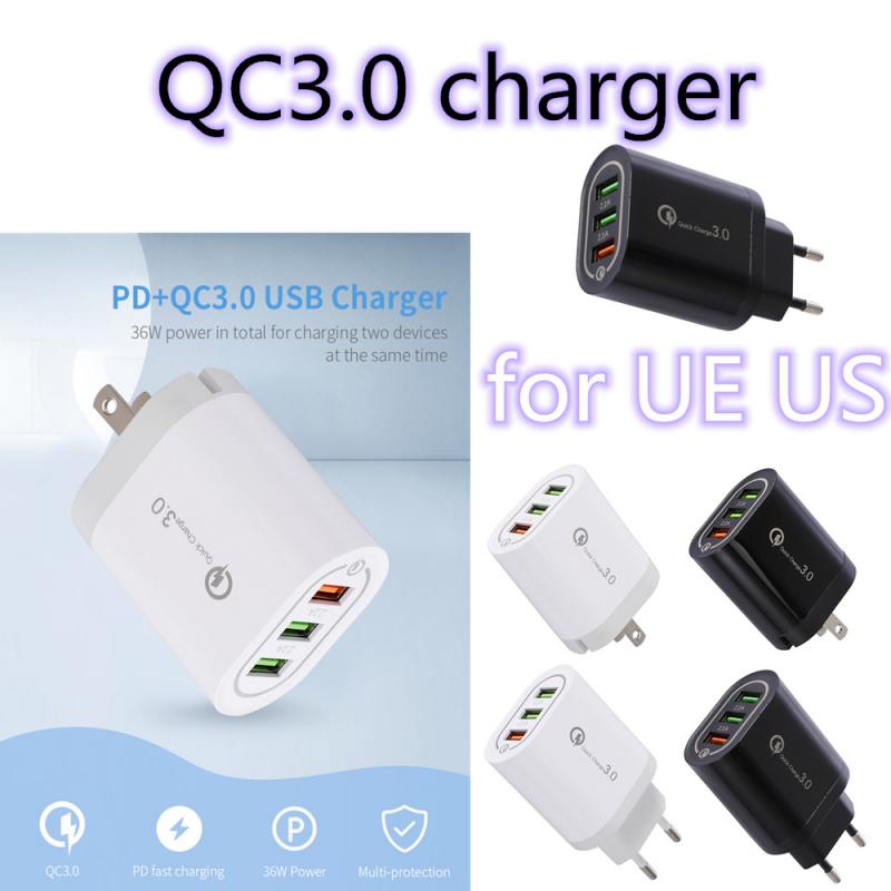 Dual typ interface Multi USB Port Schnelle Reise Wand Ladegerät Stecker für Smartphones 3 port für EU/UNS Schnelle ladegerät QC3.0 Telefon