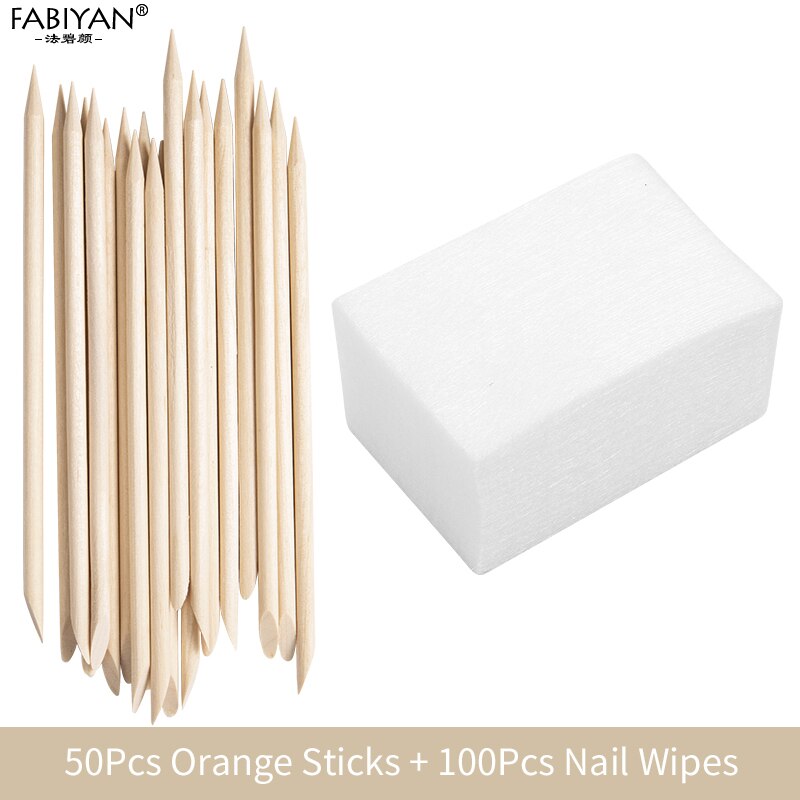 50/100 st orange pinnar dubbla ändar nail art pusher remover träpinnar för borttagning av nagelband manikyr pedikyr vårdverktyg set: 50 st uppsättning 1