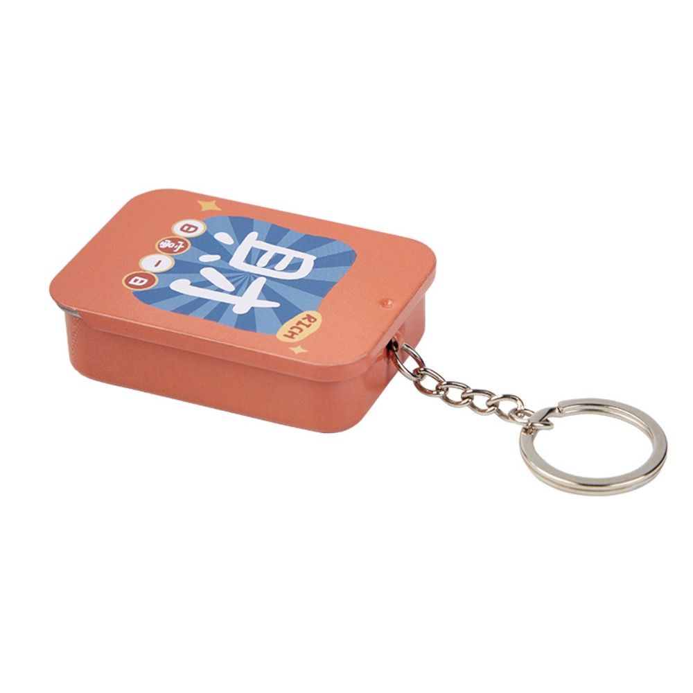 Met sleutelhanger Push-Pull blikken doos met schuifdeksels DIY opbergdoos Multifunctionele meerdere stijlen Metalen doos Schoolbenodigdheden: Blauw