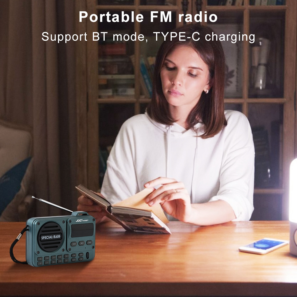 Radio Digital portátil compatible con Bluetooth 5,0, receptor de Radio FM con pantalla LED, disco U, tarjeta TF, altavoz de reproducción de MP3 para el hogar