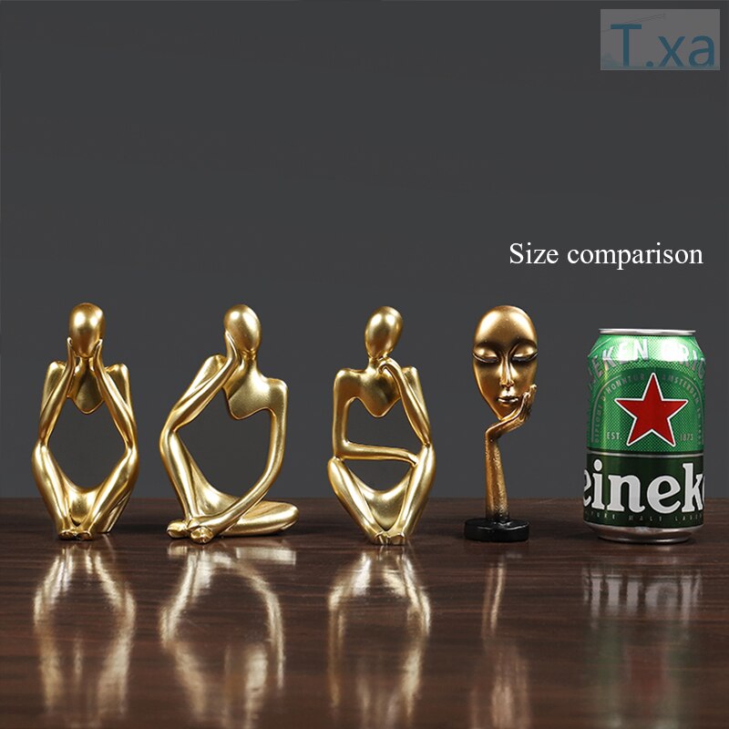 Thinker Statue Abstract Figure Sculpture Small Ornaments Resin Statue Home Crafts Modern Interior Decoration home accessorie