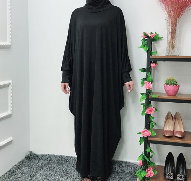 Abaya – Robe longue à capuche pour femmes, vêtement de prière, Hijab, Kaftan, vêtements islamiques turcs, Burka: Black