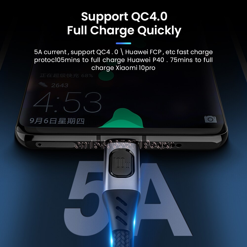 Pd 100W Type C Naar Type C Kabel 5A High Speed Transmissie Datakabel Type-C Snel Opladen kabel Voor Macbook Pro Samsung Huawei