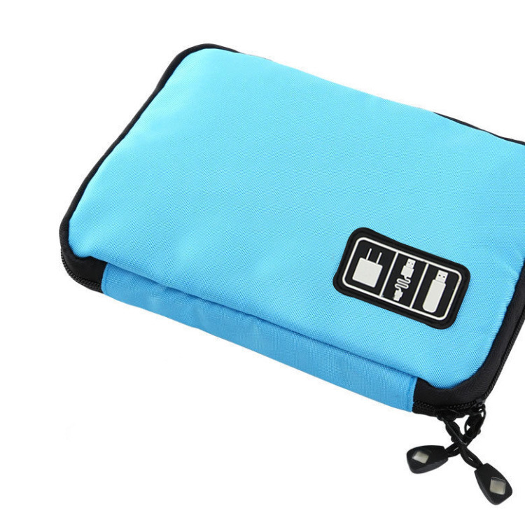 Mara's Dream Electronic Accessories Travel Bag Nylon Travel Organizer Line SD Card USB Cable Digital Device Bags: Blue