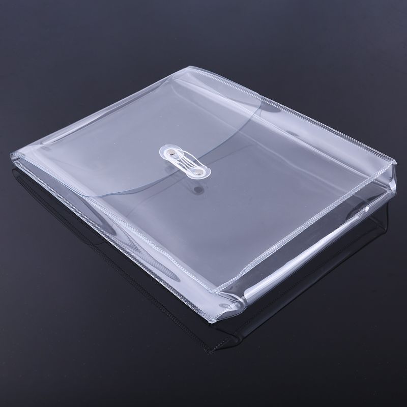 Multifunctional Transparent PVC Winding Storage Bag File Folder Desk Document Makeup Organizer Office Supplies
