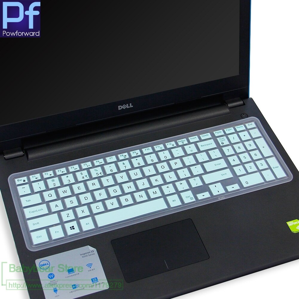 Silikonowa klawiatura do laptopa obudowa ochronna do Dell Latitude 15 3500 3550 3560 3570 3580 3590 15.6&quot;: whiteblue