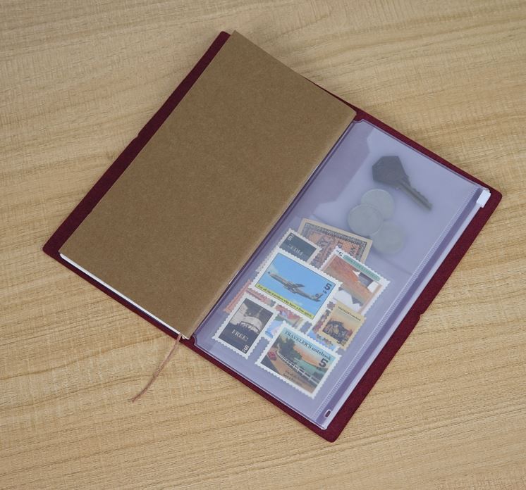 EVA Rits voor Midori Standaard Traveler's Notebook Reisverslag Transparante Collection Pocker met Kaarthouders