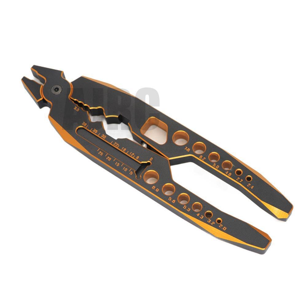Remote control car assembly tool all-metal multi-function RC shock-absorbing tool pliers Ball nose pliers Suspension lever tool: black gold