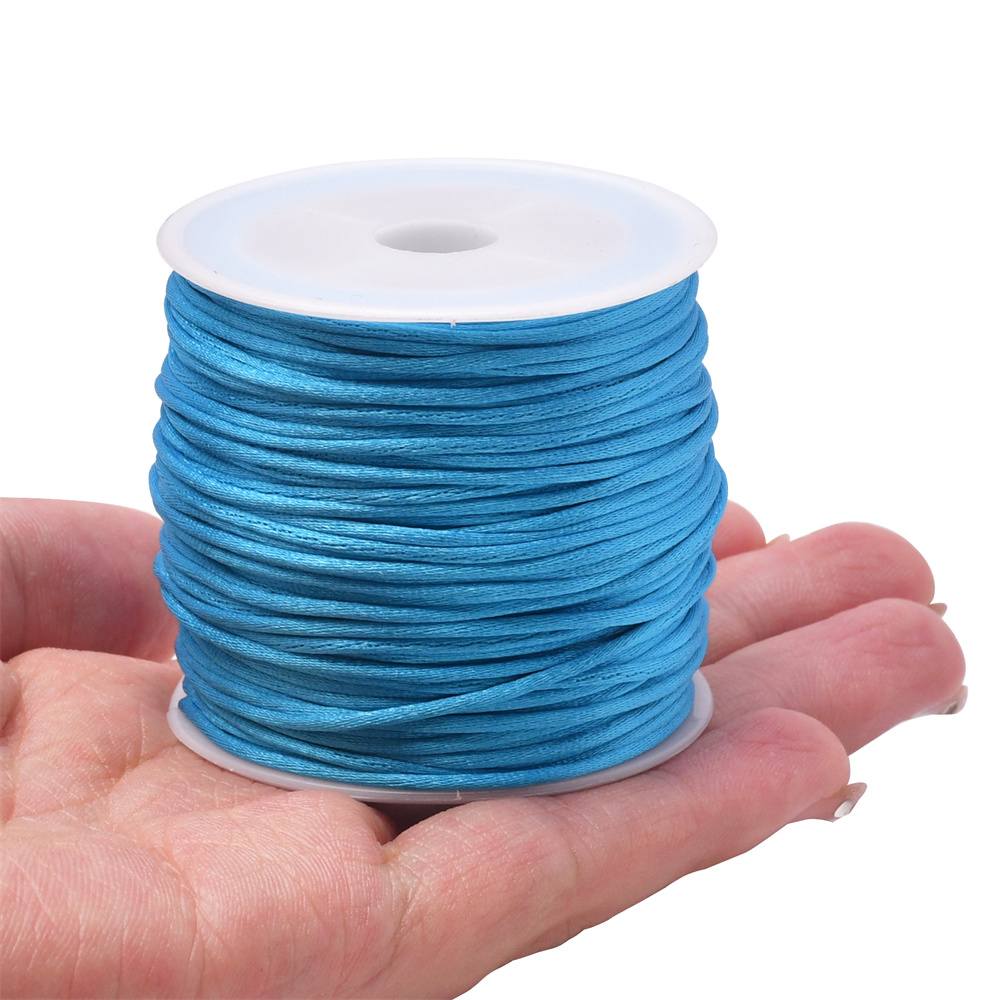 Cordón de cola de rata satinada para manualidades de 1,5 mm de nailon para nudo chino, macramé, adornos, fabricación de joyas, 24 yardas