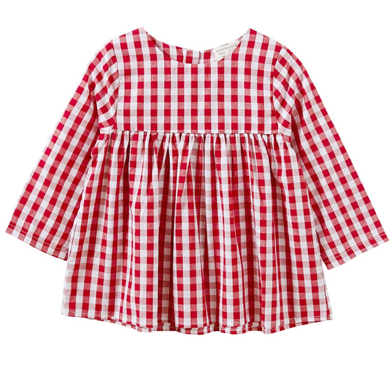 Nuovi Bambini di Estate del Cotone Plaid Abiti Casual Del Bambino Delle Ragazze Manica Lunga Del Vestito Vestido Infantil Bambini del Costume Del Bambino 0-4Y