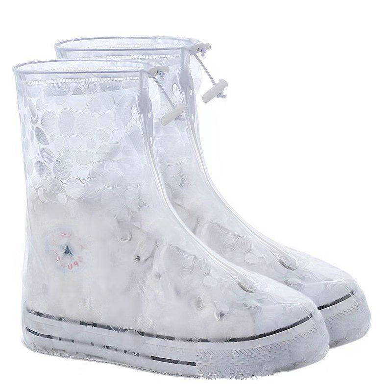 Boots Waterproof Shoe Cover Silicone Material Unisex Shoes Protectors Rain Boots Cover for Indoor Outdoor Rainy Thicker Non-slip: white