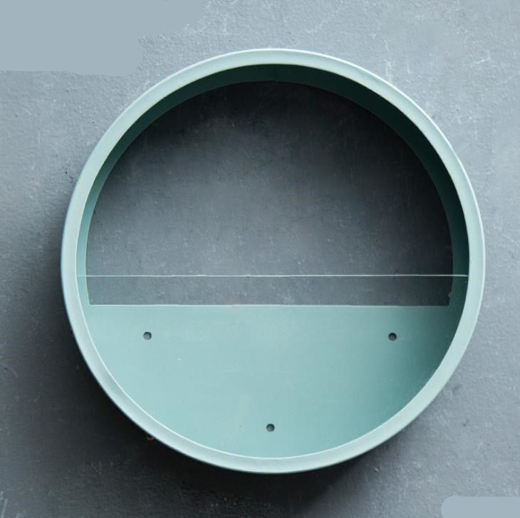 Nordisk jern + glas rund væghængende vase hjem balkon blomsterkurv stue dekoration farverig blomsterholder: Blå 25cm