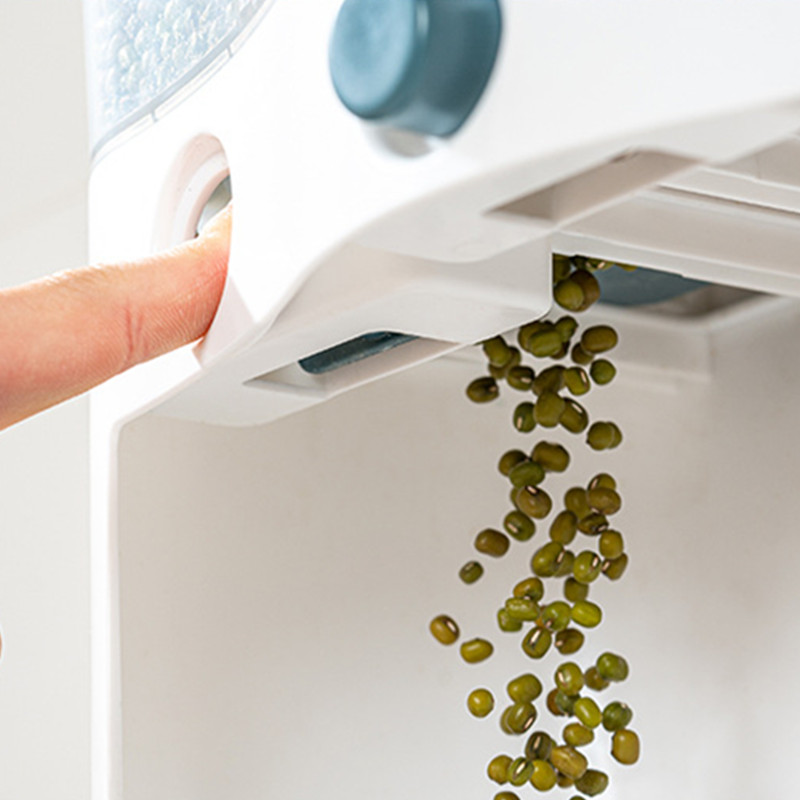 6L Wall Mounted Rice Bucket Food Grains Classified Storage Box Sealed Moisture Proof Tanks Kitchen Cereal Dispenser Container