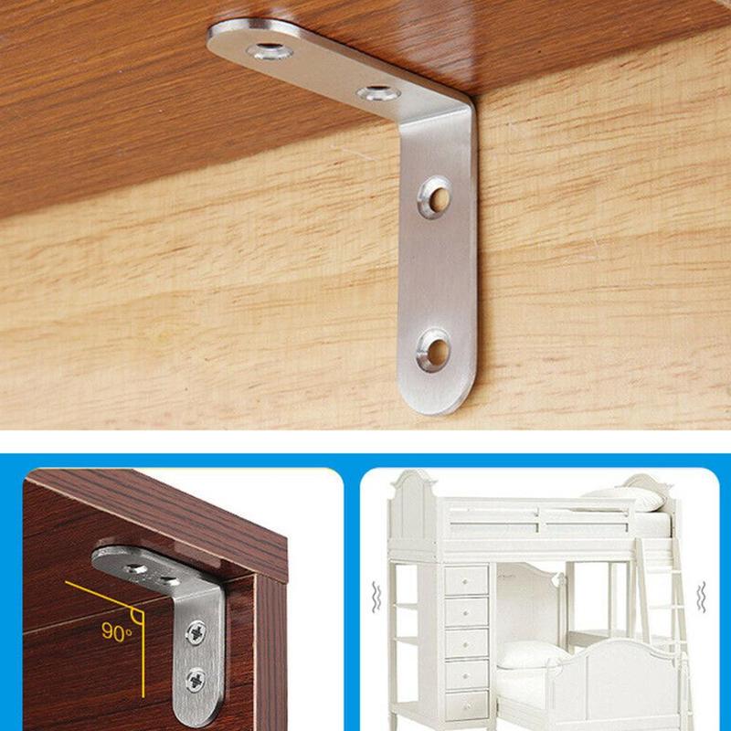 Steel Shaped L Corner Bracket Shelf Support Metal Tool Proofread Angle For Furniture Right D6J8