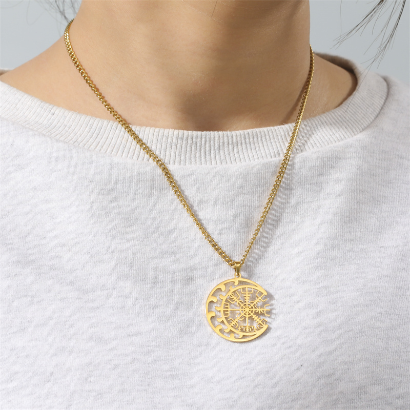 Wicca Pentagram Heks Ketting Roestvrij Staal Mannen Kettingen Amulet Voor Oneindig Heidense Religieuze Symbool Sieraden Kraag Hombre