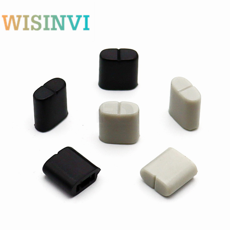10 pezzi di cappuccio per manopola in plastica grigia 8*4*8mm tappi per tasto di pressione dell'equalizzatore potenziometro scorrevole lineare apertura del tappo per tasto di pressione 4mm