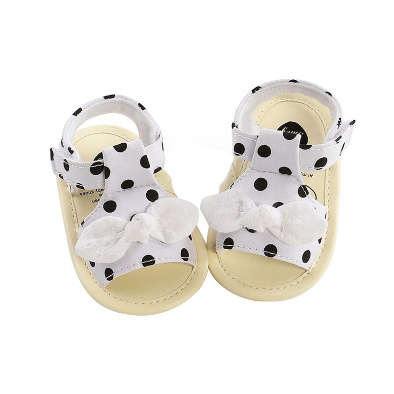 Pudcoco mais novo bebê menina pontos arco antiderrapante princesa berço sapatos sandálias de verão tamancos 0-18 m: B / 13