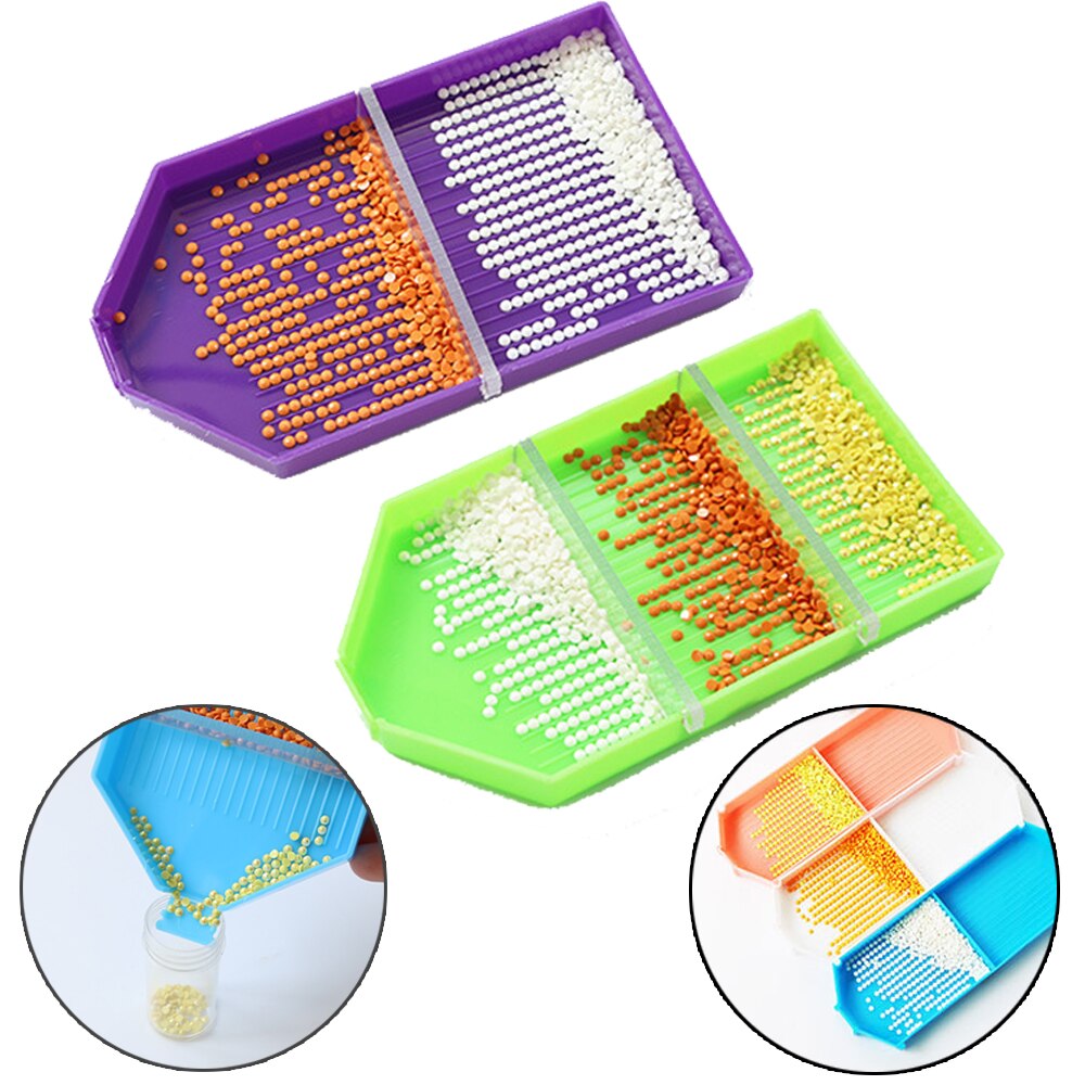 1Pc Large Capacity Point Drill Diamond Painting Tray Plate Embroidery Tool Accessories Organizer Storage Container for Beads