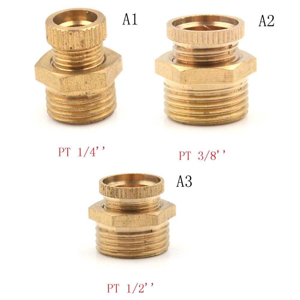 1 Pcs 1/2 Inch 3/8 Inch 1/4 Inch Air Compressor Draad Water Aftapkraan Messing Tone