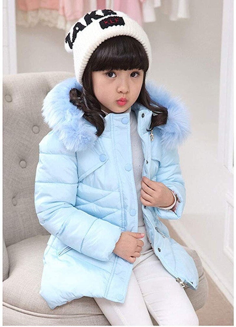 Chaquetas para niños y niñas, abrigo con capucha, Cuello de piel, chaqueta cálida de invierno, Parkas deportivas