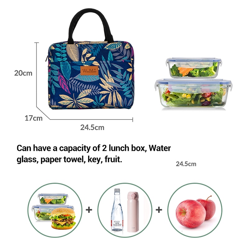 Food Fresh Keep Lunch Cooler Bag Thermal Insulated Waterproof Travel Picnic Lunch Bags Office Women Bento Box Tas Bekal