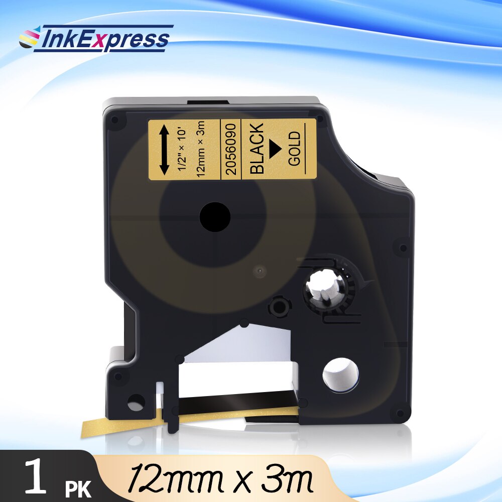 7 Colors 12mm Glitter Tape For DYMO D1 Glitter Label Tape Printer Ribbon 2056094 2056091 For DYMO LabelManager 160 Label maker: Gold Glitter