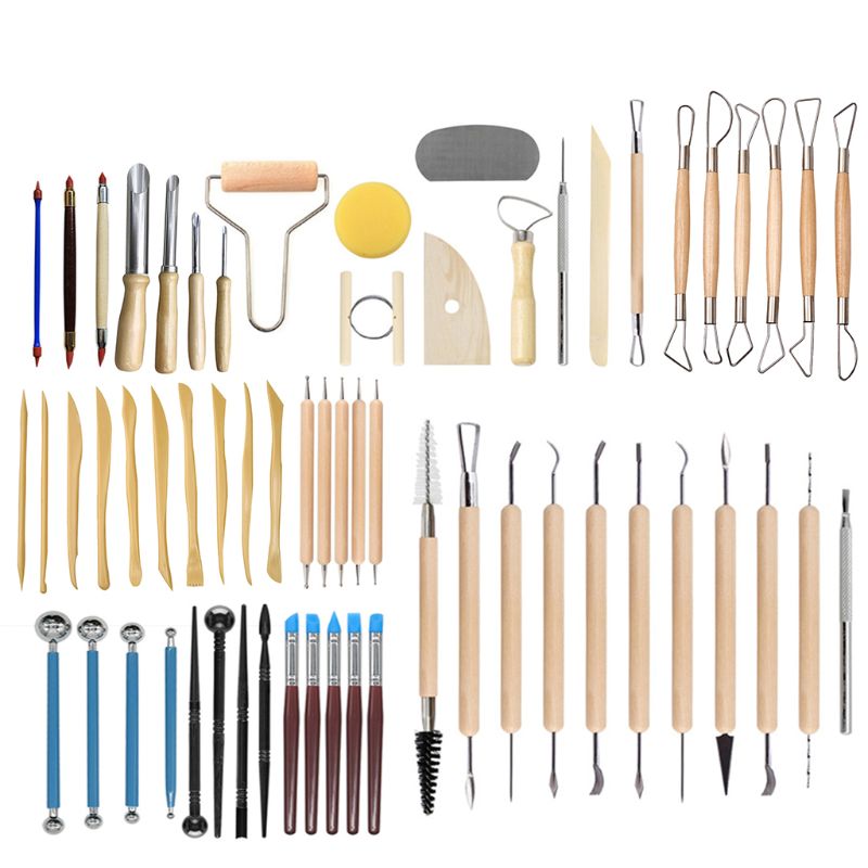 61 stuks keramische klei gereedschapset polymeer klei gereedschap aardewerk gereedschapset houten aardewerk  b0kc
