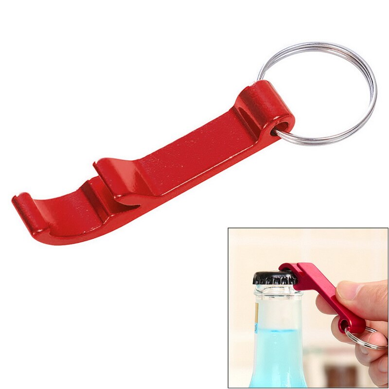 Draagbare Bier Flesopener Sleutelhanger 4 In 1 Pocket Aluminium Bier Flesopener Kan 5 Kleuren Bruiloft Gunst: 001