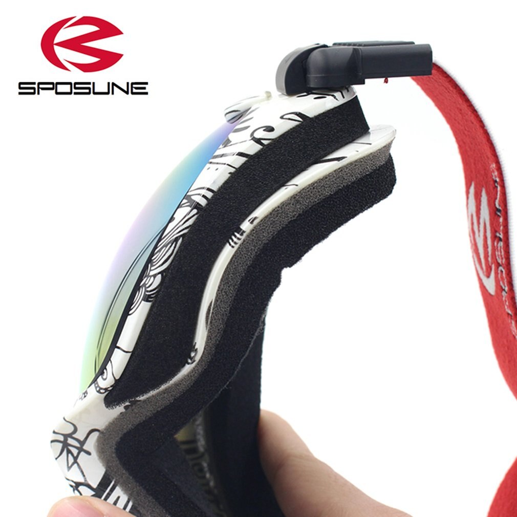 SPOSUNE Men Women Skiing Goggles Mountaineering Goggles Double Layers Anti-Fog Windproof Goggles Snow Mask Glasses