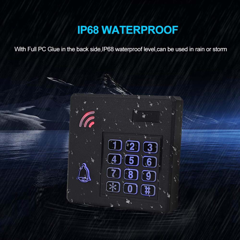 Système de contrôle d&#39;accès étanche IP68, clavier RFID extérieur WG26, contrôleur d&#39;accès, étanche à la pluie avec claviers 125khz pour la maison