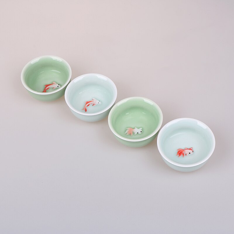 1PCS Chinese Tea Cup Porcelain Celadon Fish Teacup Set Teapot Drinkware Ceramic China Kung Fu Tea Set Ceramic Cup Chinese