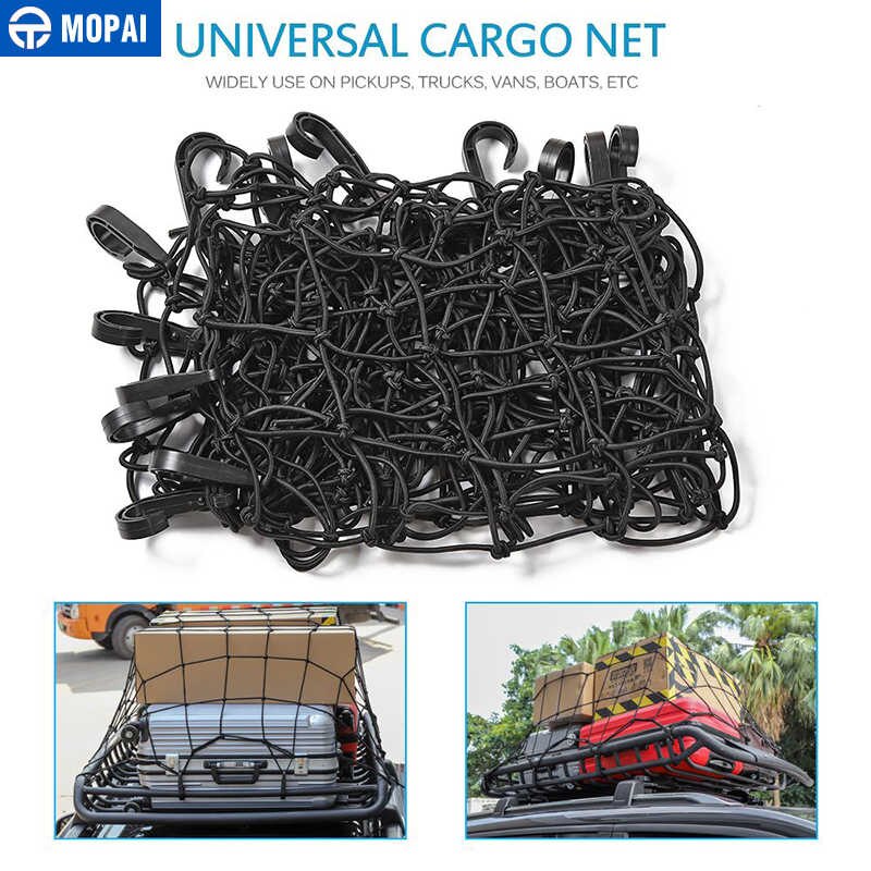 Mopai universal suv lastbil trailer elastik med krog bagagenet bil tagbøjler lastnet bagagesnor lastnet biltilbehør