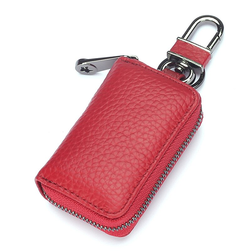 Bolso pequeño para llaves para hombre y mujer, Cartera de cuero auténtico, organizador de llaves, cartera de la llave del coche