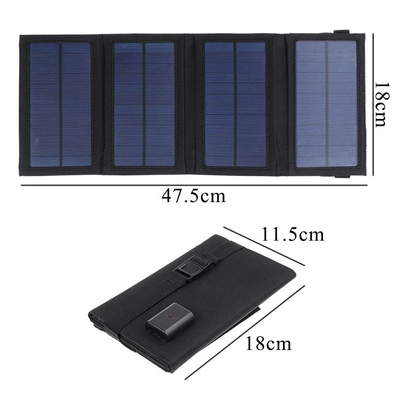 Foldable 50W Solar Panel 5V Sun power Solar Cells Folding Pack W/ 2 X Carabiners Portable Solar Charger for Phone Camping