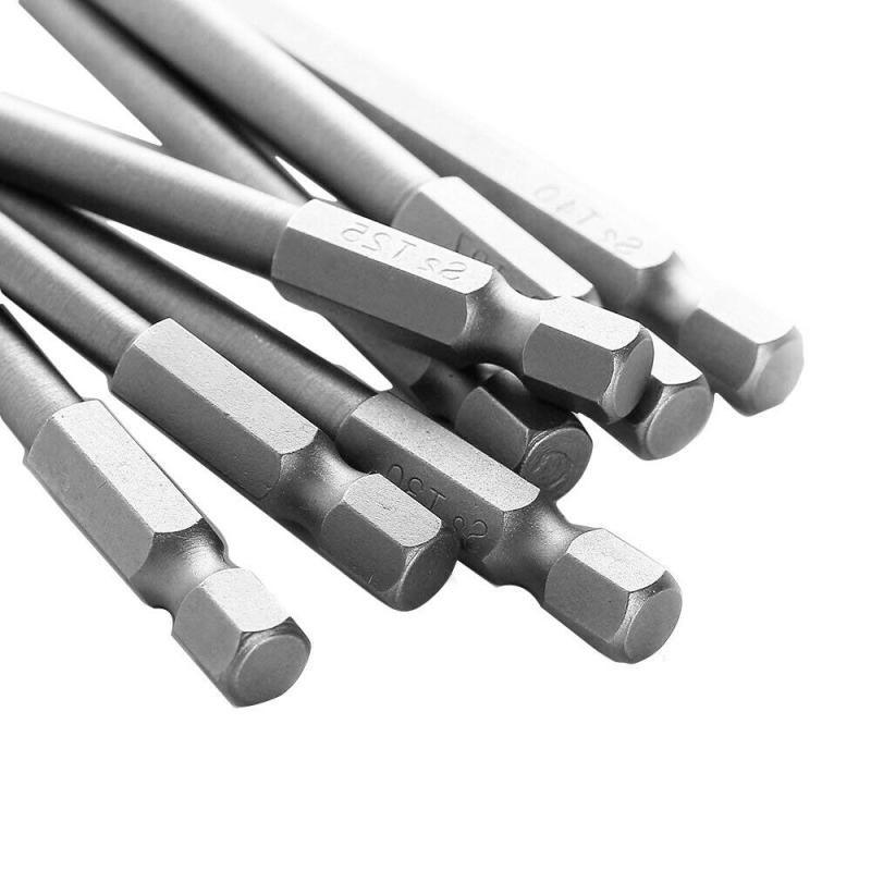 Longs embouts de tournevis Torx creux 75 / 100MM 11 ensembles embouts de poignée hexagonaux embouts électriques jeu d'outils de tournevis T6-T40