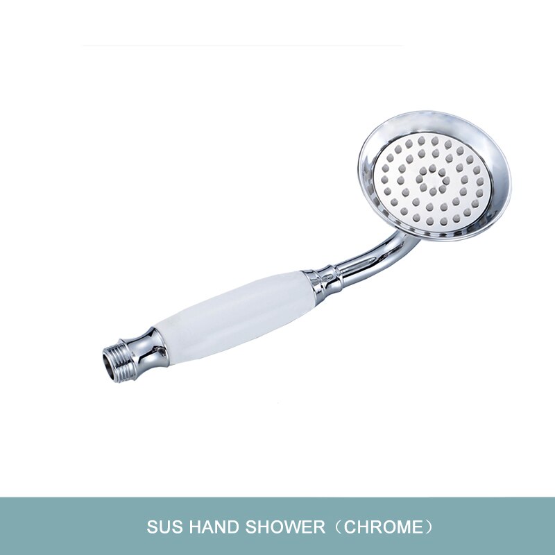 Stainless Steel Antique Brass Rose Gold Handheld Shower Luxury Bathroom Polished Matte Black Golden Hand Shower Head Replacement: Chrome