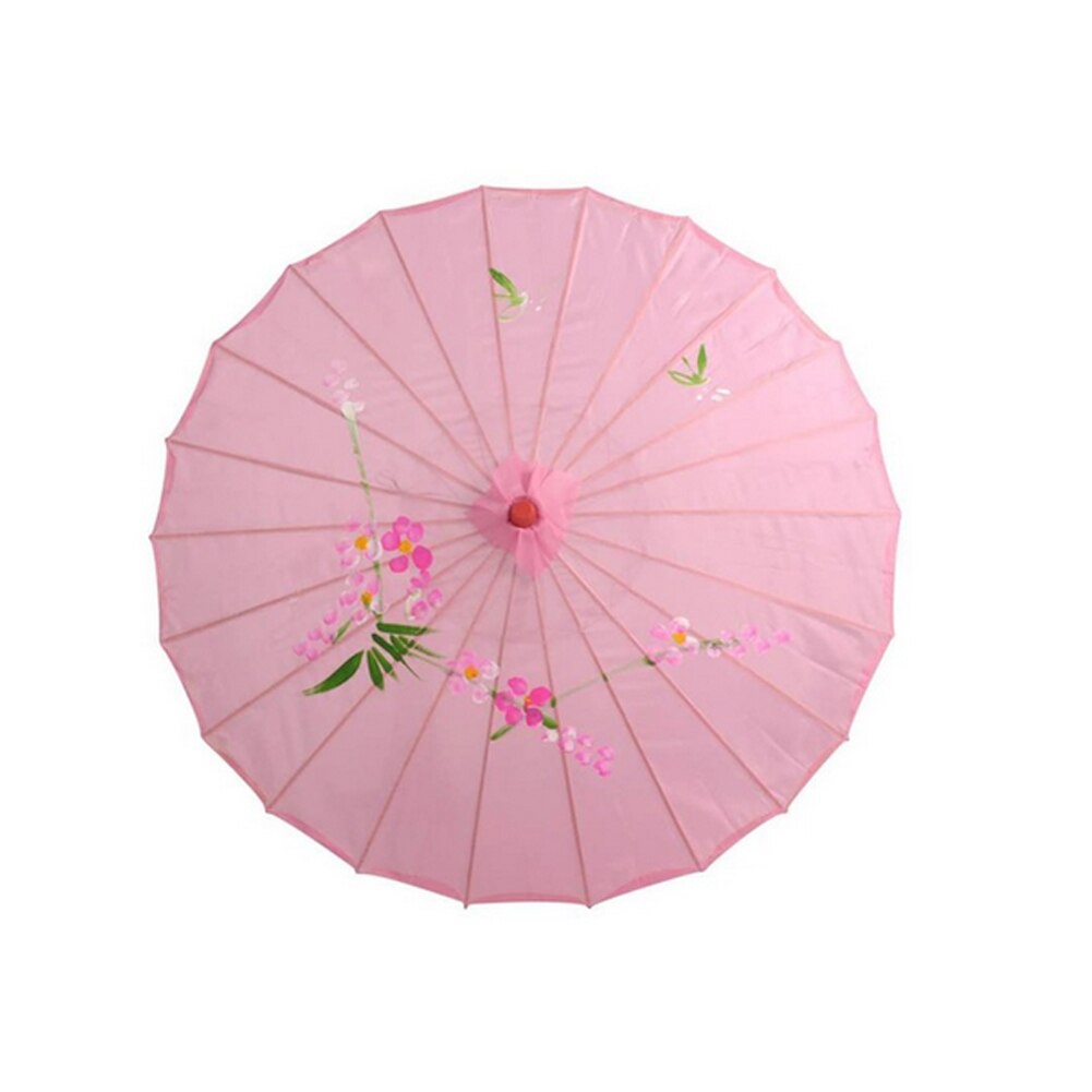 Damski parasol przeciwdeszczowy chińska parasolka fengshui jedwabny taniec dekoracyjny bambusowy parasol chińska parasolka z papieru parasol 37*56cm: Różowy