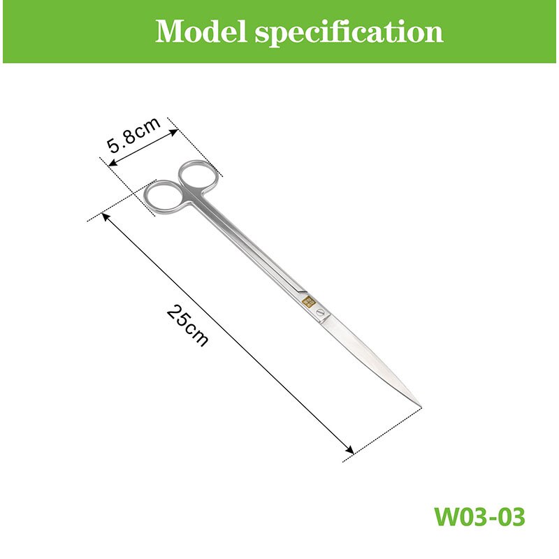 Cut Aquatic Aquarium Plant Tank Stainless Steel long Wave scissor clean tool kit water grass cutter Clipper fish tong aquascape: W03-03