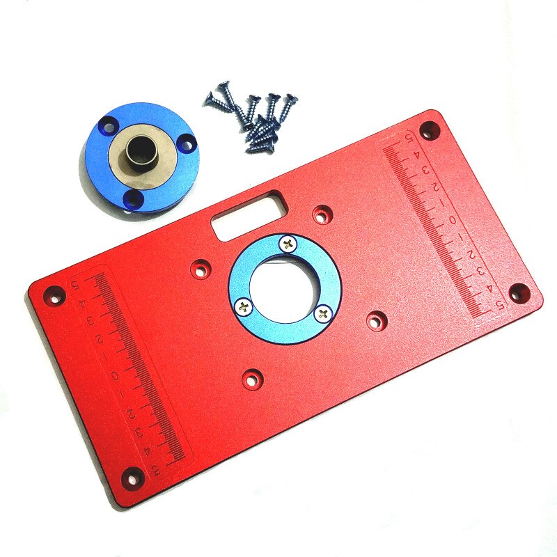 Universal Aluminum Router Table Insert Plate with 2Pcs Insert Ring for Woodworking Bench Tools Wood Router Table: Set B