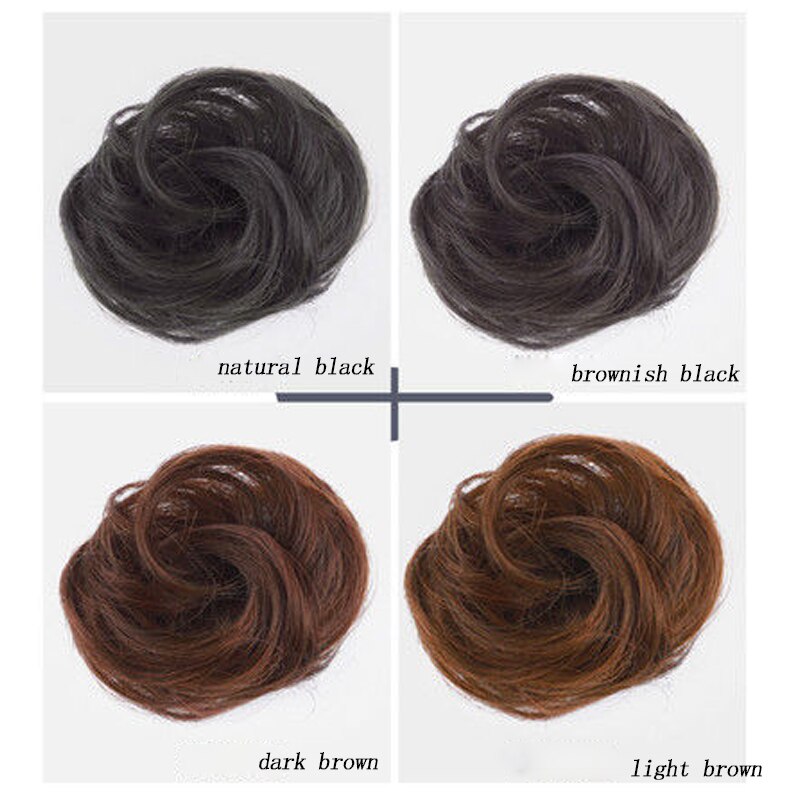Aioosoo, moño de pelo moño rizado para mujeres, moño de Donut, extensiones de postizas, moño sintético de fibra de alta temperatura