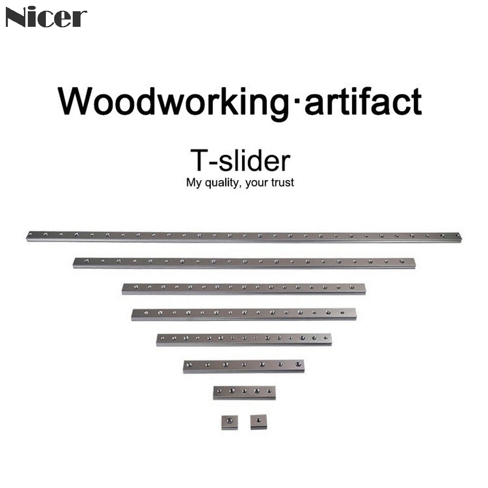 Écrou coulissant t-track M6/M8 en alliage d'aluminium, écrou à fente en T pour gabarits de Type 30/45, fixation par vis, outils pour le travail du bois