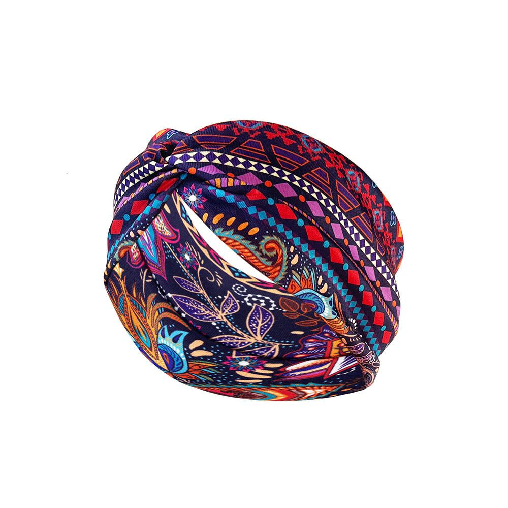 Fasce per la testa fascia per capelli con elasticità incrociata Bandana Stampa Avvolgente per la testa fascia sportiva di bellezza