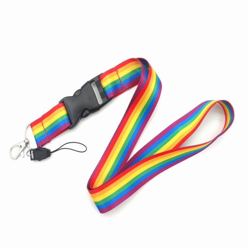colorful trend neckband lanyard key ID card fitness mobile phone with USB badge clip DIY lanyard socket lanyard: Default Title