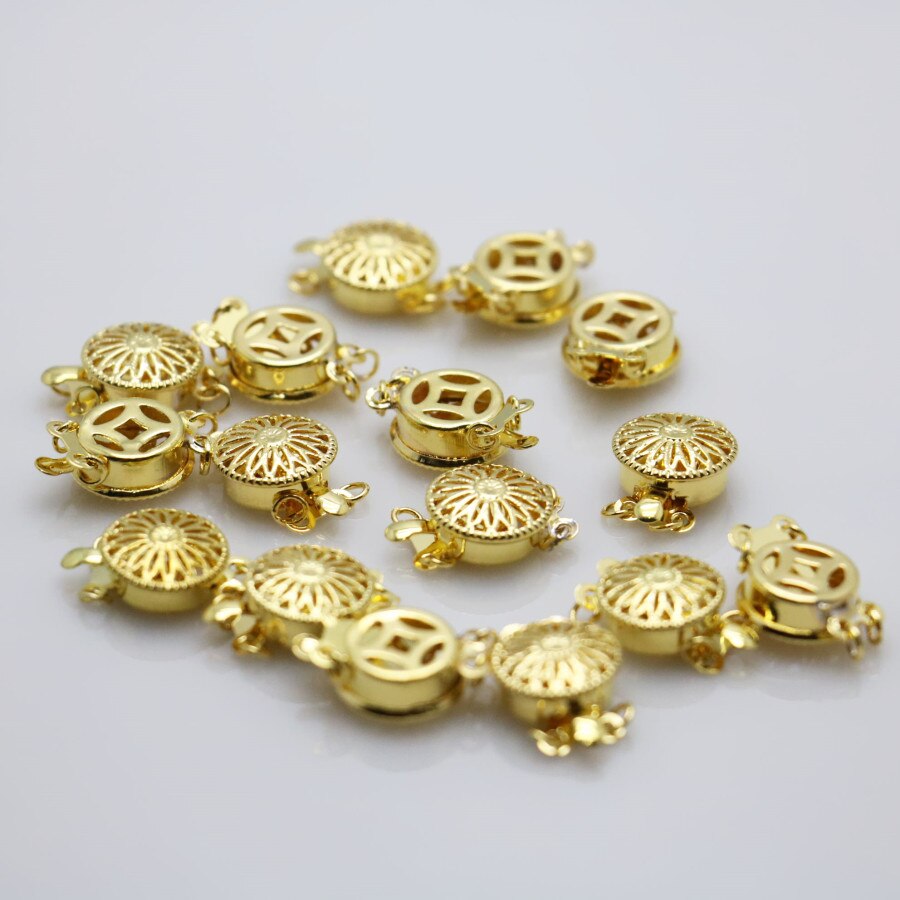 10PCS Fitting Accessory Snap 2Row Button Clasp Metal Accessory Silver-plate For Necklace Bracelet Machining Women Jewelry Making