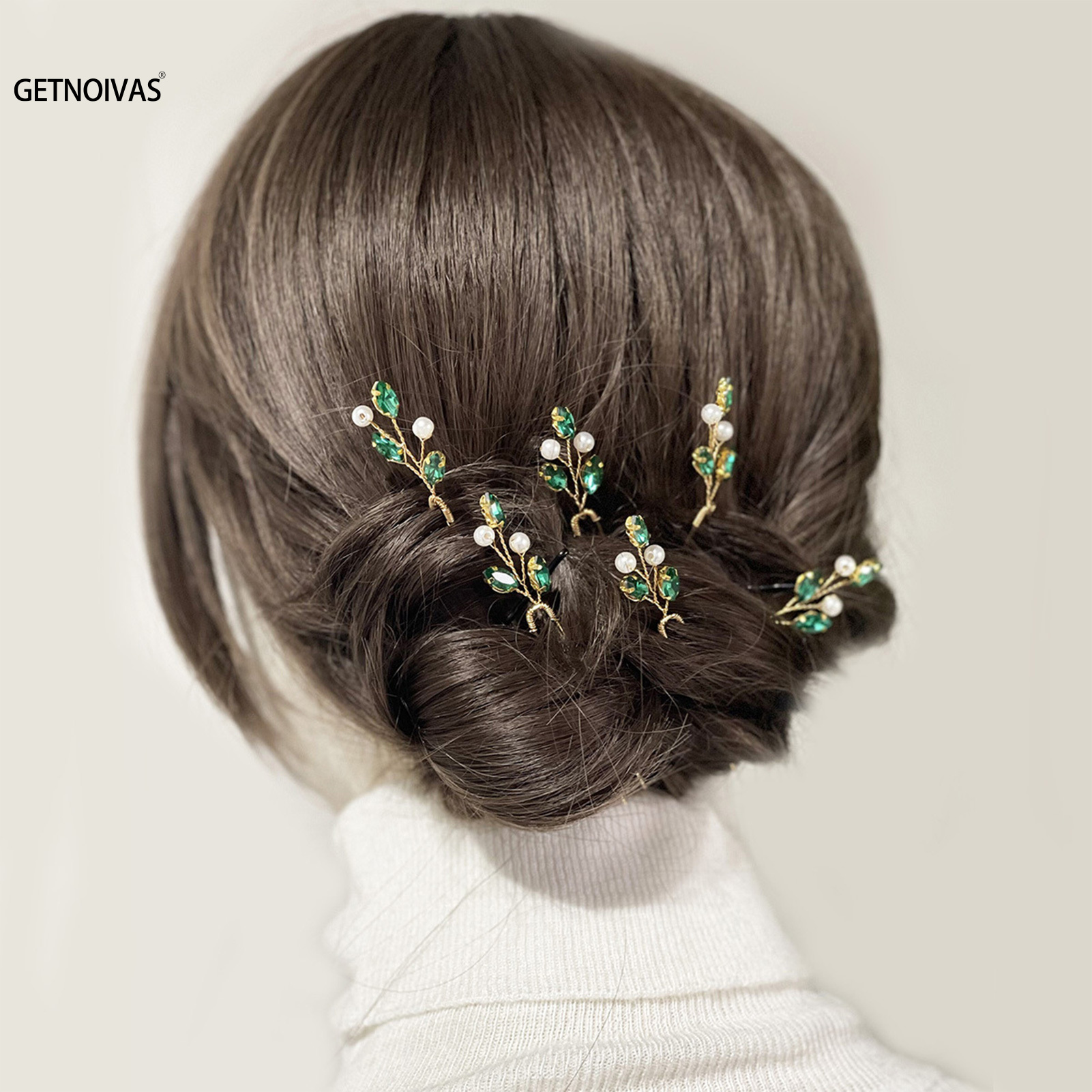 6 uds. De horquillas para el pelo en forma de U con diamantes de imitación, horquillas para el pelo de boda para novia pequeñas y sencillas, accesorios para el cabello de boda para mujer