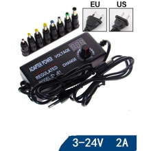 Ac Naar Dc Power Adapter Verstelbare Supply 3V-24V 2A Verstelbare Power Adapter Us/Eu Plug + 8 Adapter Hoofd Voeding Schakelaar