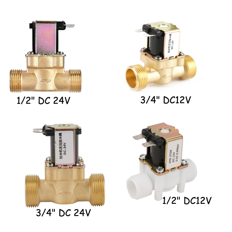 DC12V/24V G1/2 G3/4 Normaal Gesloten Elektrische Inlaat Solenoid Drukregulerende Water Valve Voor water Controle Doseer Tool