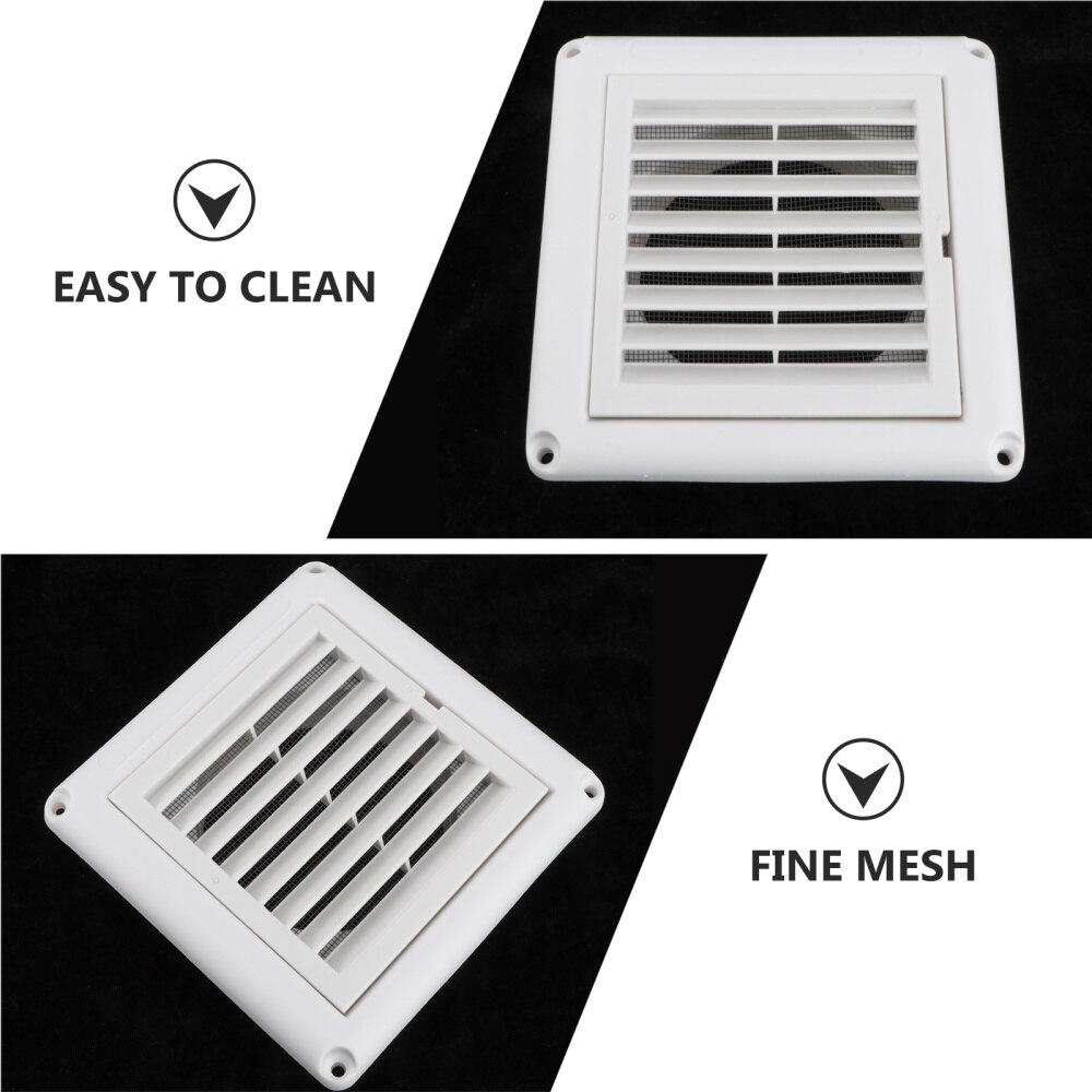 1PC Air Vent Ventilation Grill Cover Wall Ceiling Mounted Vent Built-in Fly Screen Mesh for Bathroom Office Home (White, 100mm)
